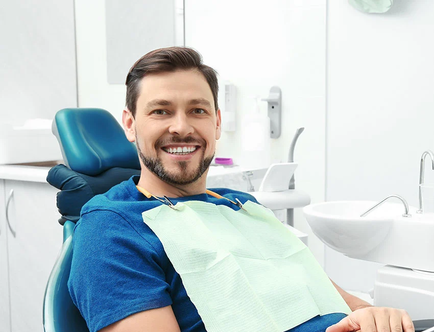 Patient getting ready for root canal treatment