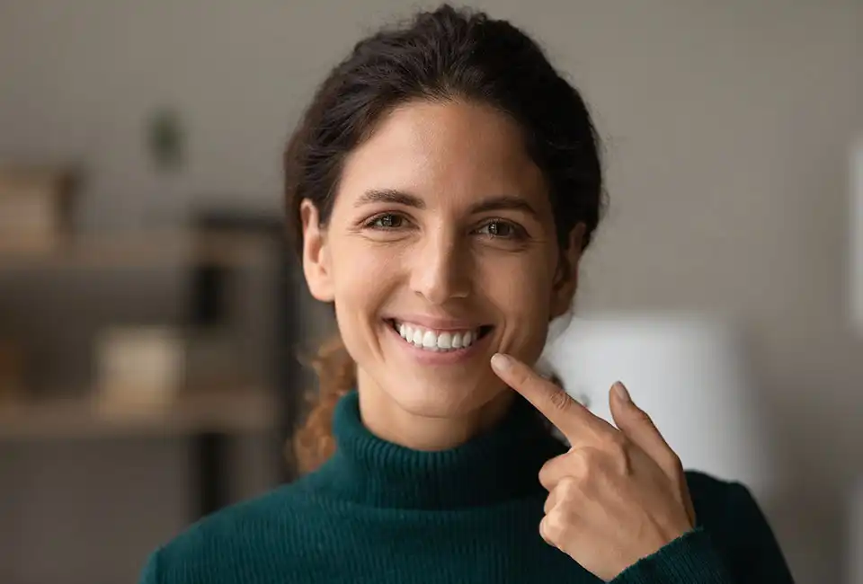 Female patient happy with her smile makeover in Lancaster, CA